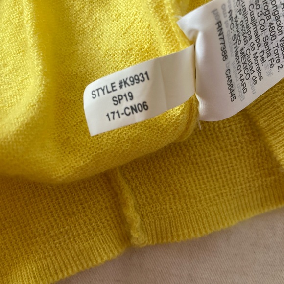J Crew 3X Short Sleeve Crew Neck 100% Cashmere Sunny Yellow Sweater - Picture 8 of 8